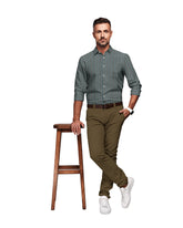 DARK GREEN WITH MULTI COLOUR LINE COTTON SHIRT